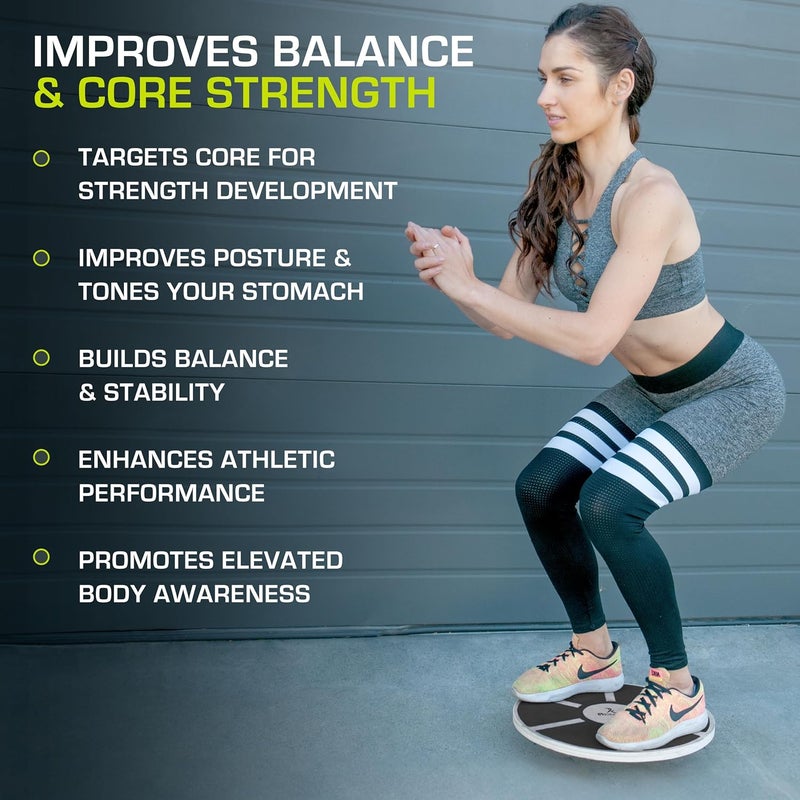 ProsourceFit Wooden Balance Board Non-Slip Wobble Core Trainer 15.75in (39.5cm) Diameter with 360 Rotation for Stability Training, Full Body Exercises, Physical Therapy - Image 5
